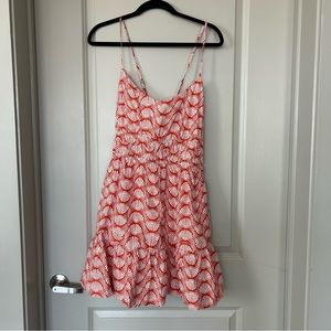 Anthropologie Red Patterned Dress